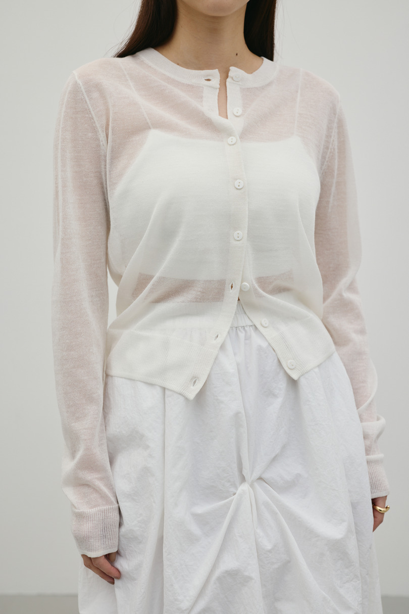 ウォッシャブルリネンニットカーディガン