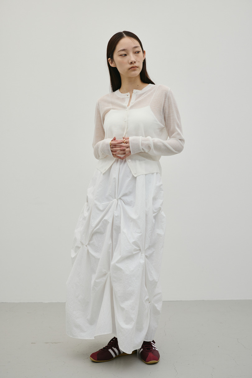 ウォッシャブルリネンニットカーディガン 詳細画像 WHT 3