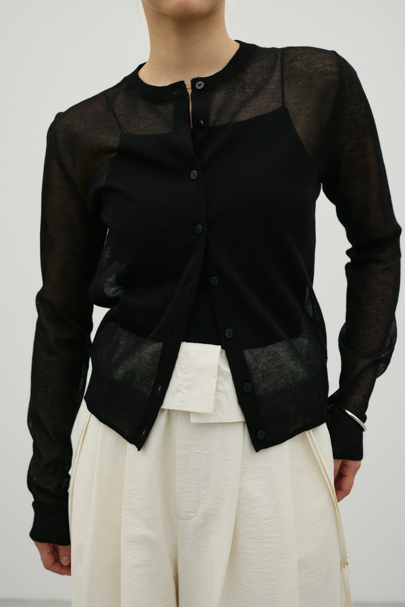 ウォッシャブルリネンニットカーディガン