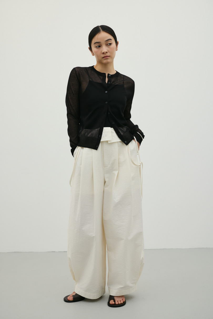 ウォッシャブルリネンニットカーディガン 詳細画像 BLK 2