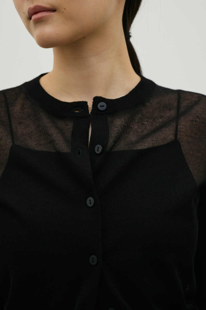 ウォッシャブルリネンニットカーディガン 詳細画像 BLK 4