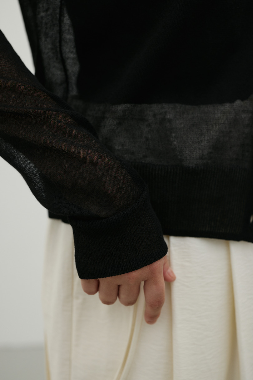ウォッシャブルリネンニットカーディガン 詳細画像 BLK 6