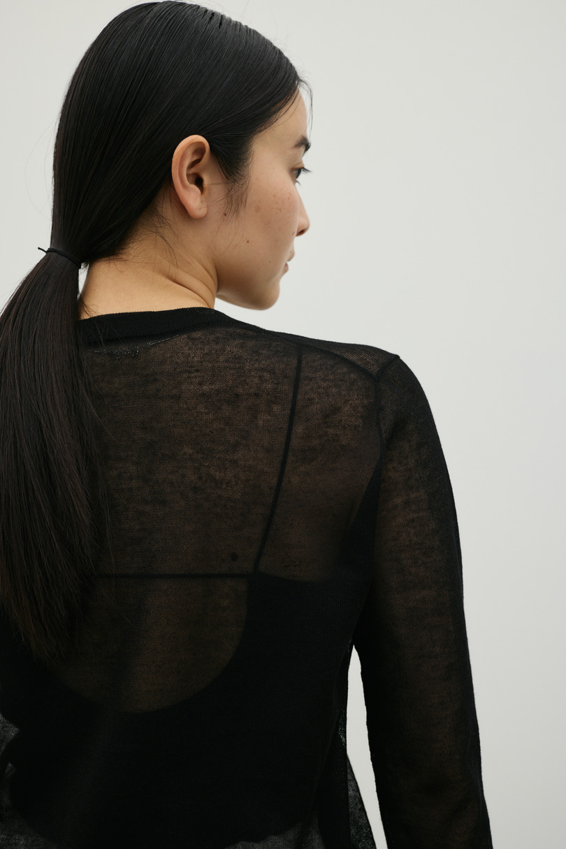 ウォッシャブルリネンニットカーディガン 詳細画像 BLK 8