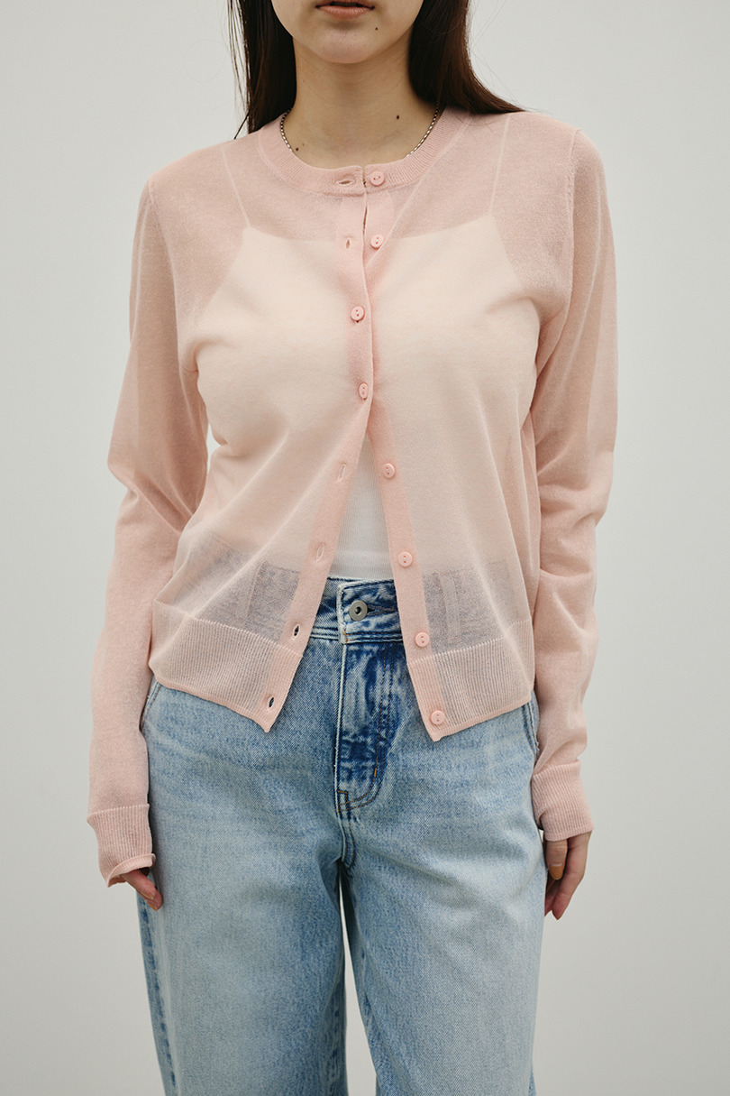 ウォッシャブルリネンニットカーディガン 詳細画像 PNK 4