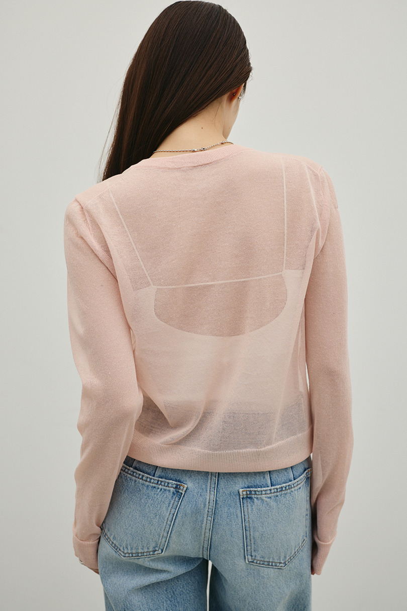 ウォッシャブルリネンニットカーディガン 詳細画像 PNK 5