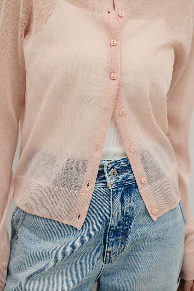 ウォッシャブルリネンニットカーディガン 詳細画像 PNK 6