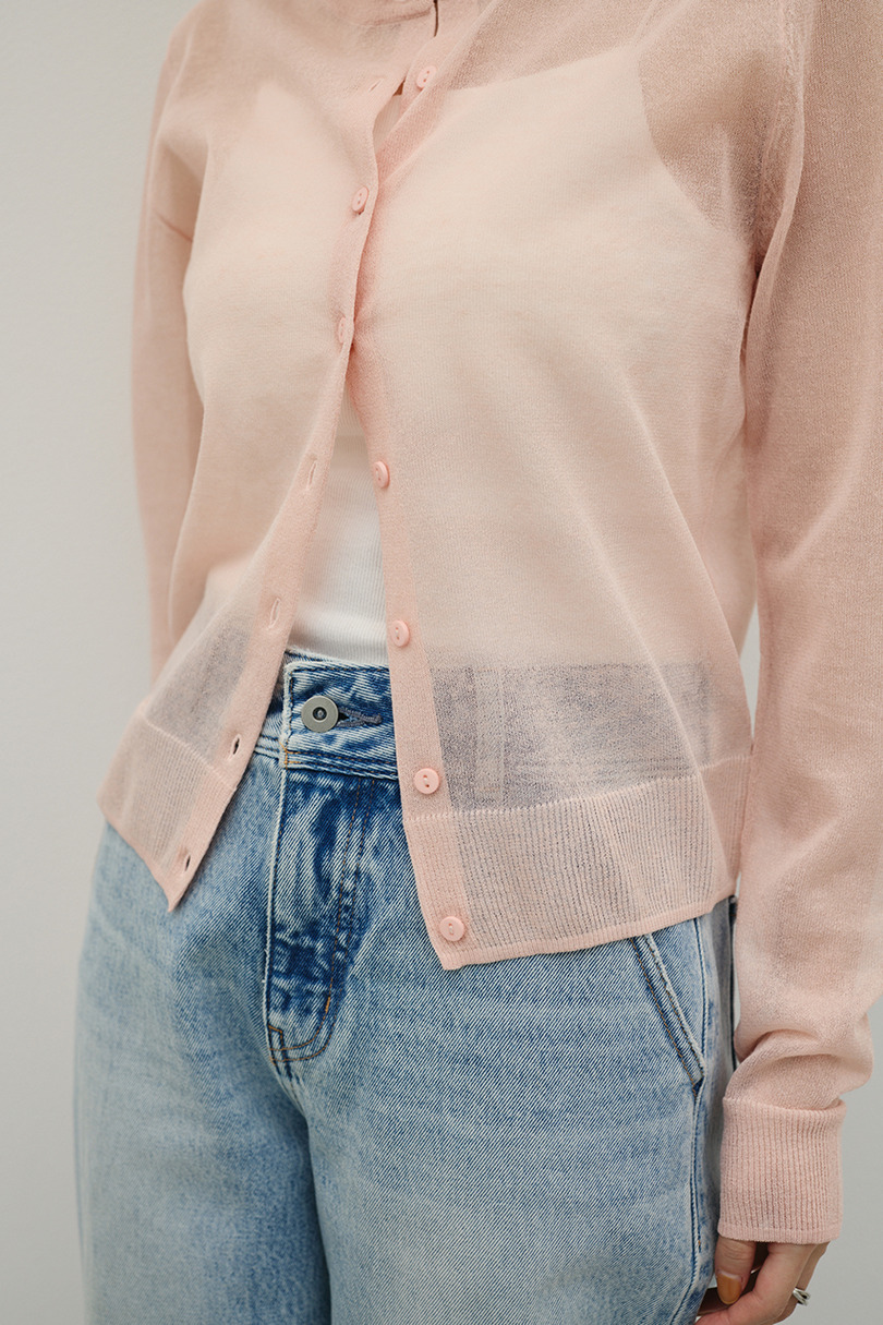 ウォッシャブルリネンニットカーディガン 詳細画像 PNK 7