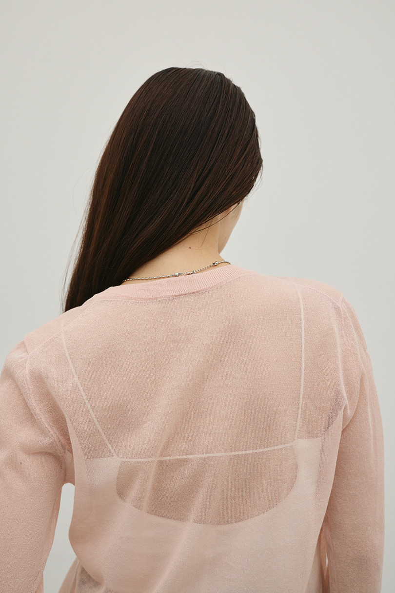 ウォッシャブルリネンニットカーディガン 詳細画像 PNK 9