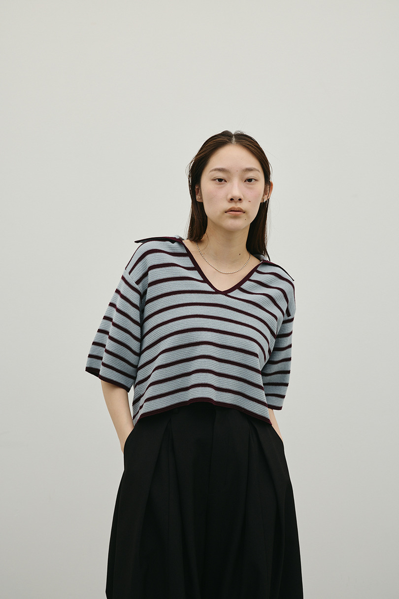 スキッパーニットポロ 詳細画像 柄BLU 2