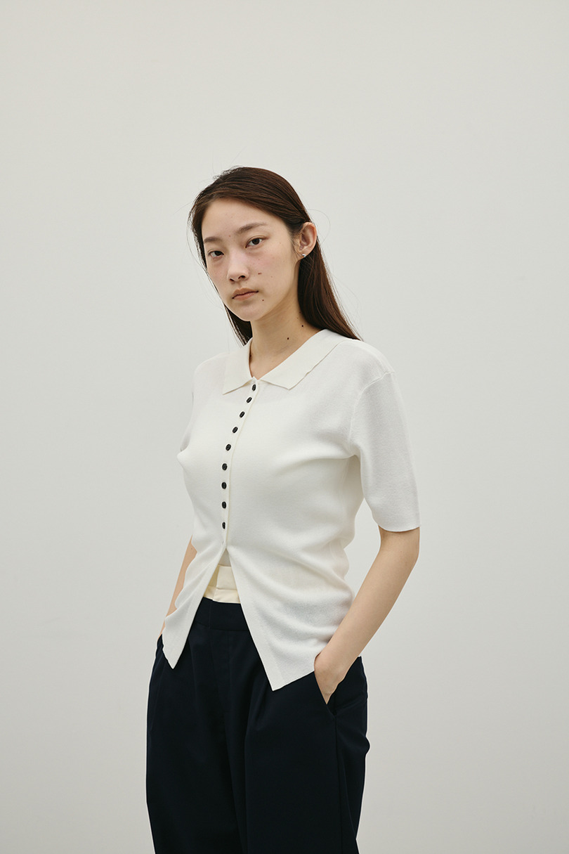 2WAYカラーニットポロ 詳細画像 WHT 5