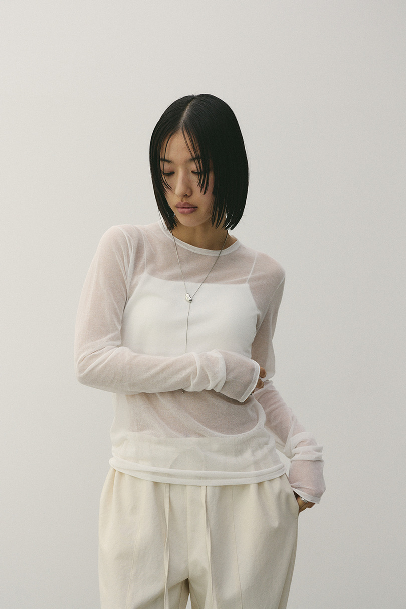 シアースキンニットトップ 詳細画像 WHT 3