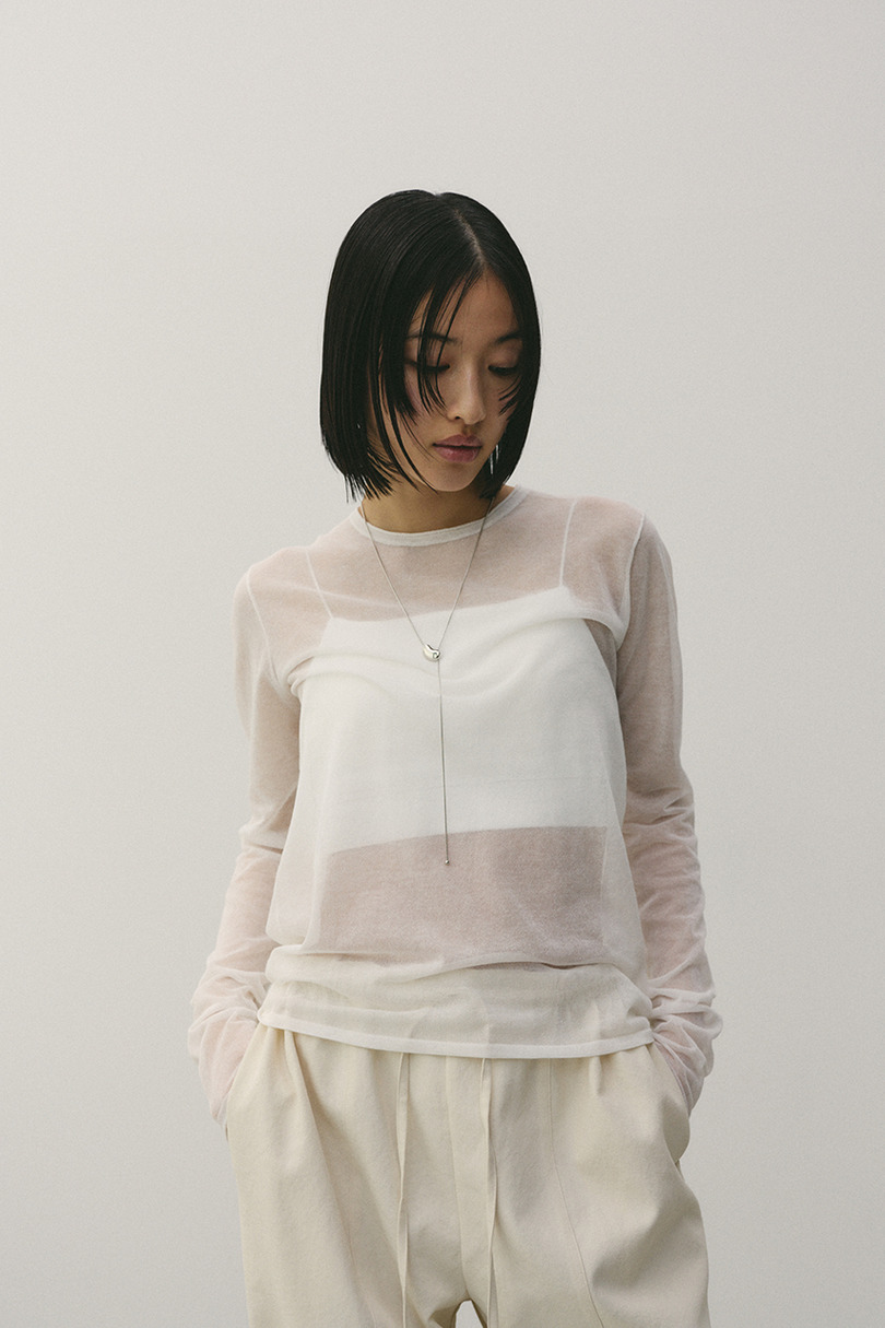 シアースキンニットトップ 詳細画像 WHT 5