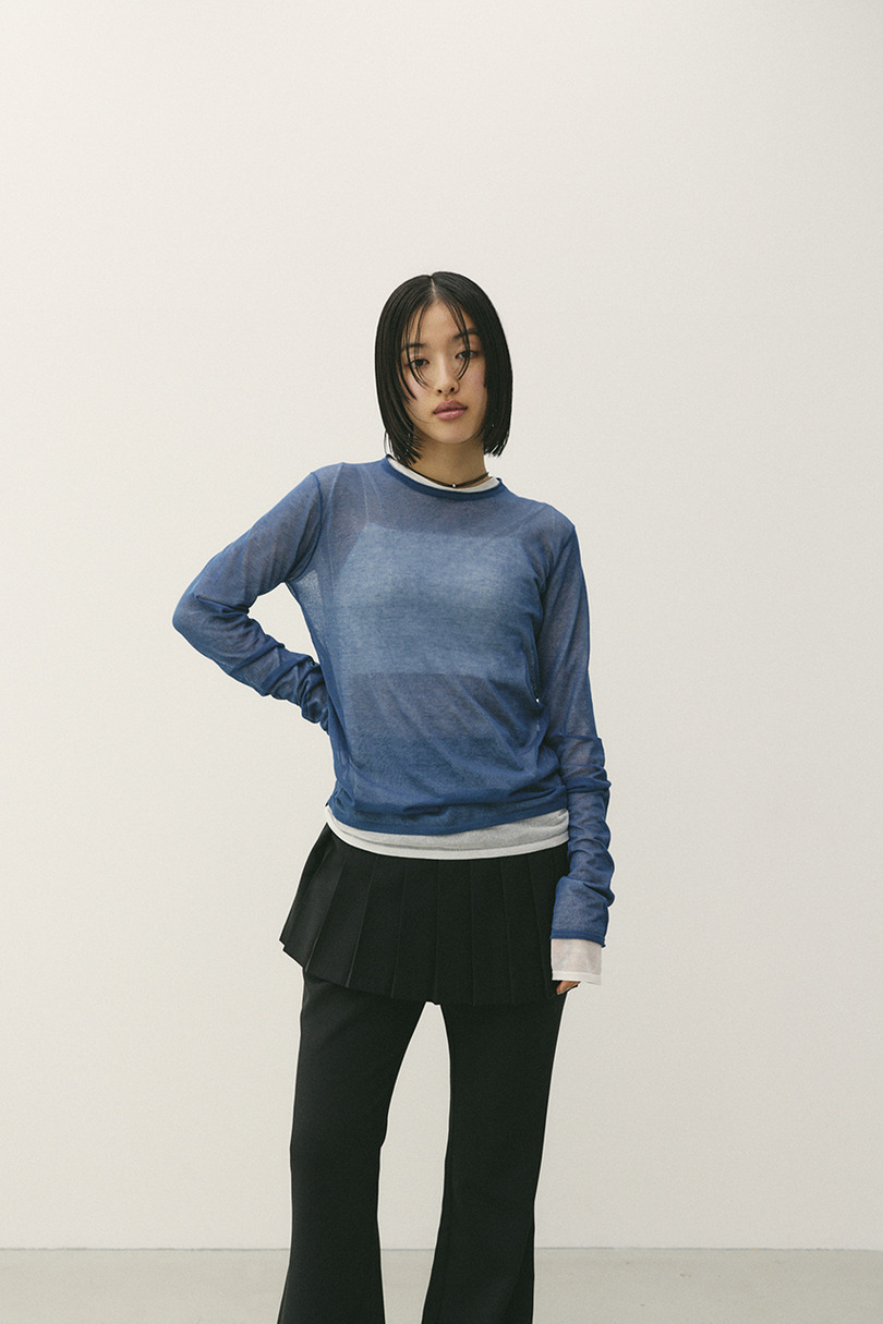 シアースキンニットトップ 詳細画像 NVY 2