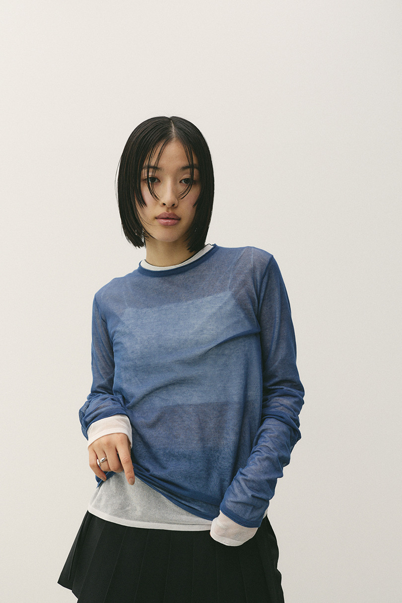 シアースキンニットトップ 詳細画像 NVY 4