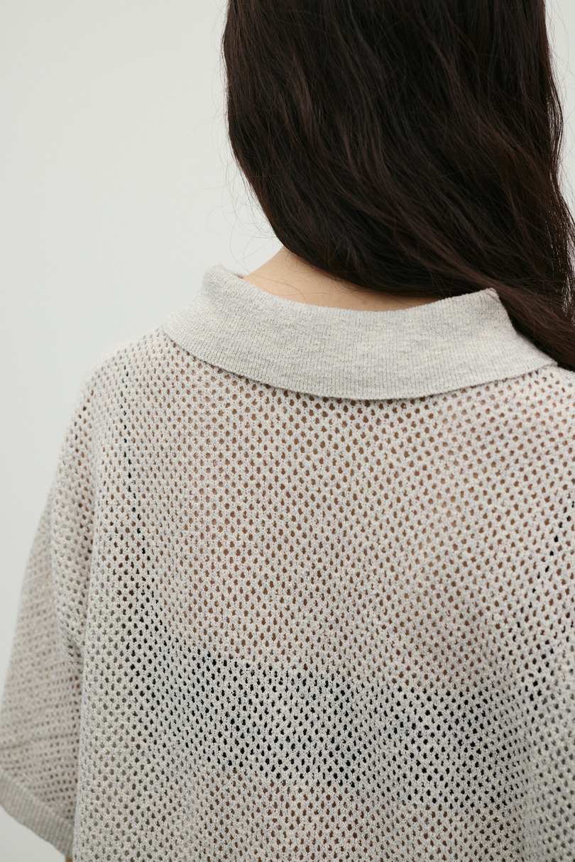メッシュオーバーニットポロ 詳細画像 GRY 9