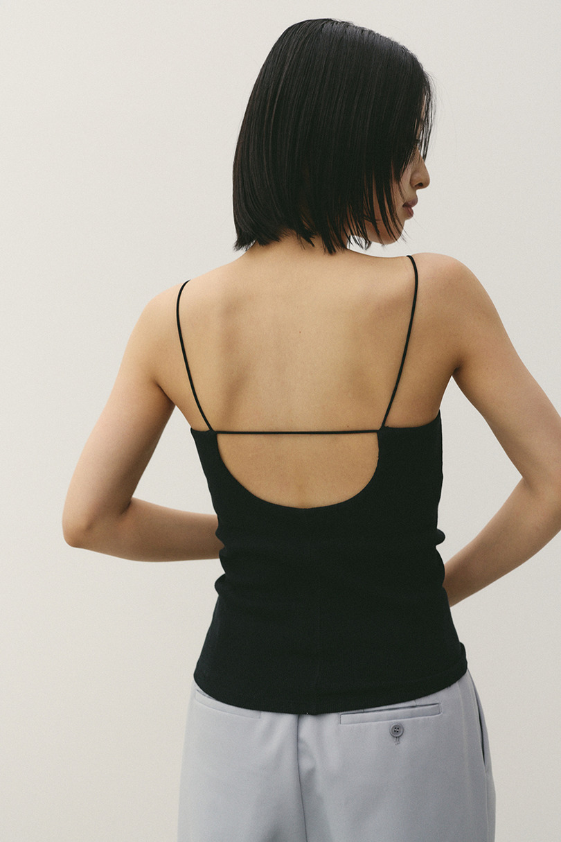 カップ付きバックオープンキャミ 詳細画像 BLK 4