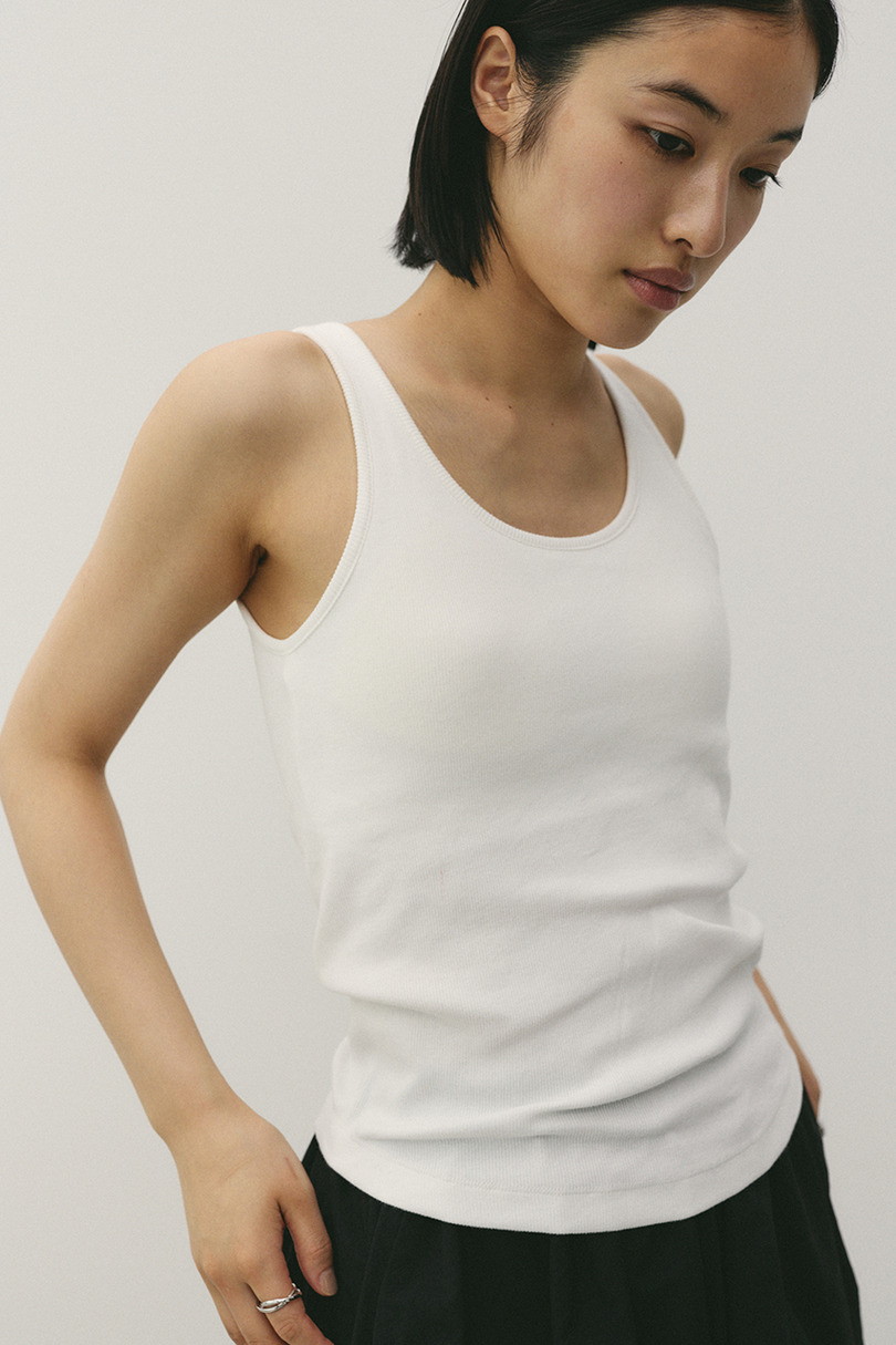 カップ付きリブタンクトップ 詳細画像 WHT 3