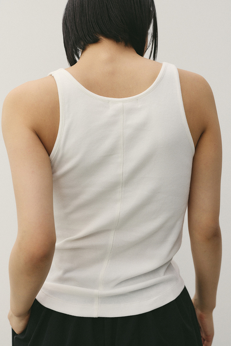 カップ付きリブタンクトップ 詳細画像 WHT 5