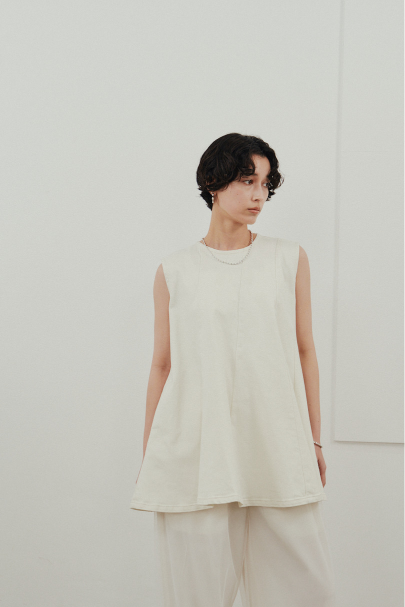 パネルフレアデニムチュニック