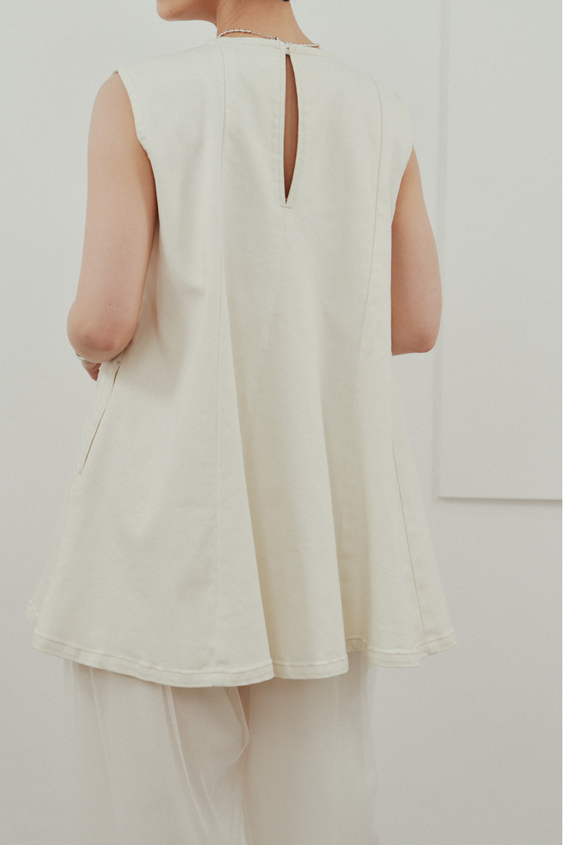 パネルフレアデニムチュニック 詳細画像 WHT 6