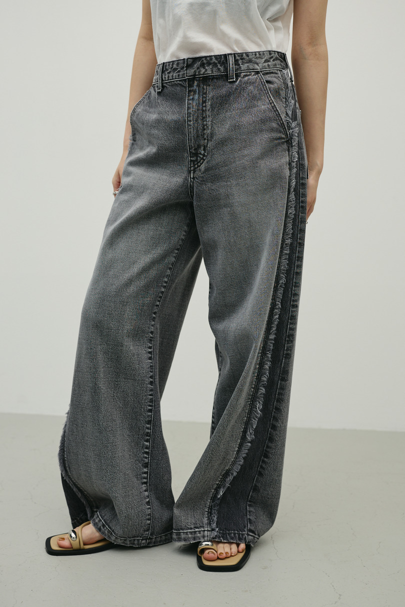 サイドフリンジワイドデニム 詳細画像 BLK 5