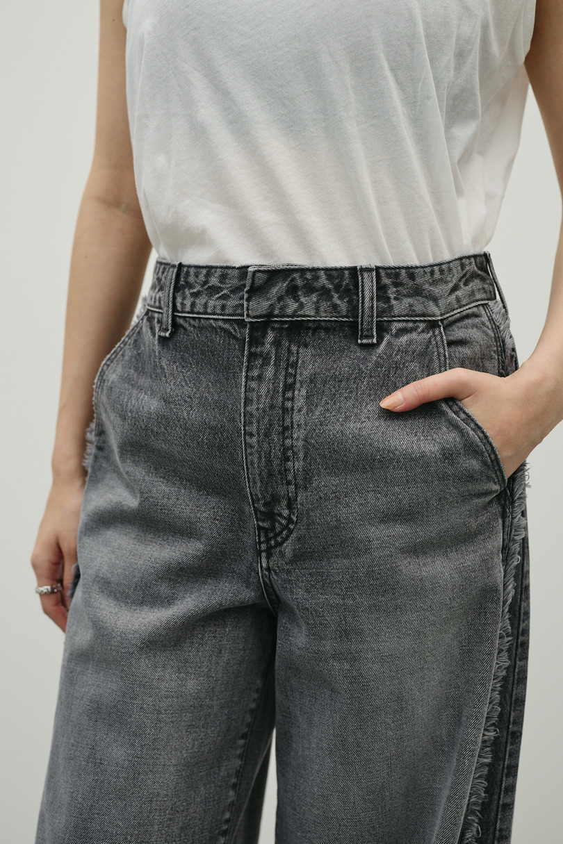 サイドフリンジワイドデニム 詳細画像 BLK 7