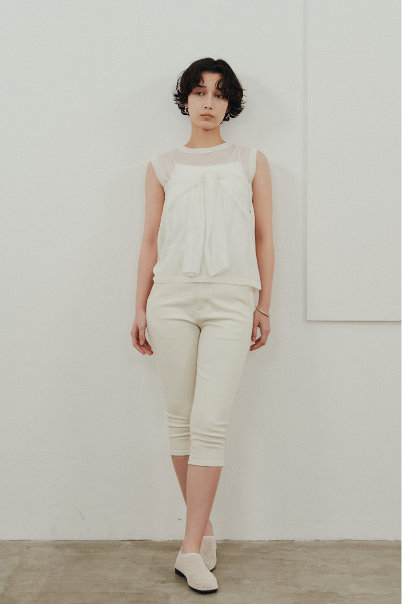 ストレッチデニムカプリパンツ