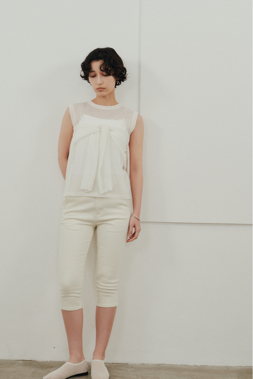 ストレッチデニムカプリパンツ 詳細画像 WHT 3