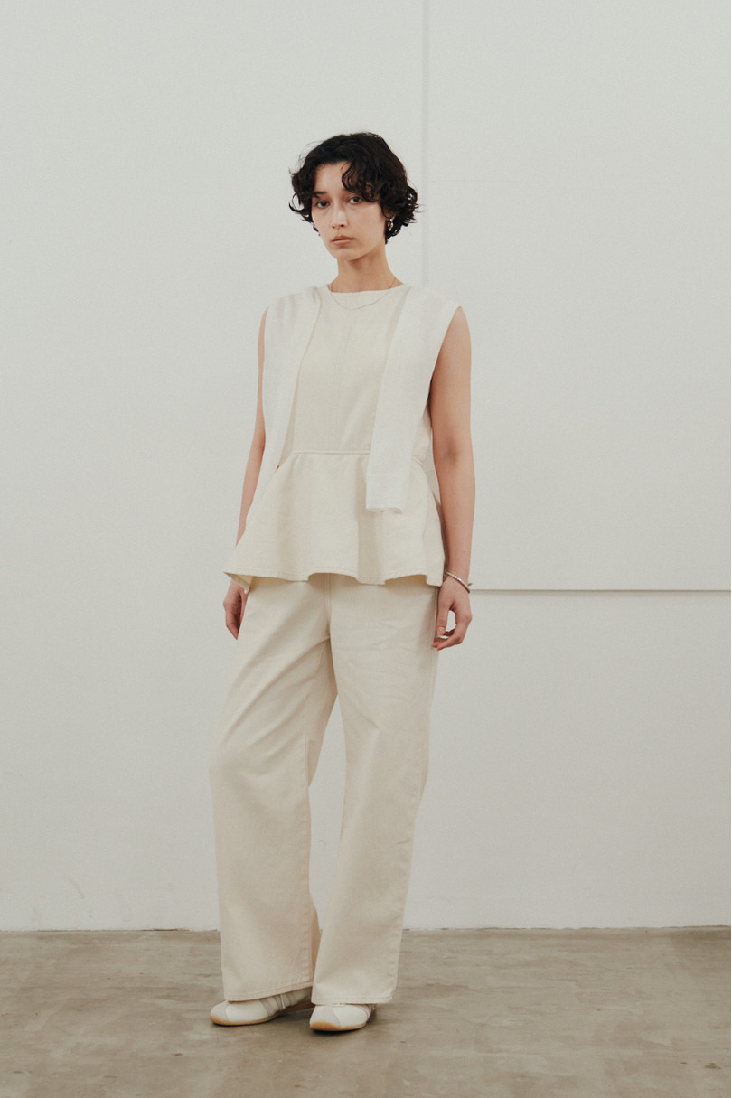 ペプラムデニムオールインワン 詳細画像 WHT 2