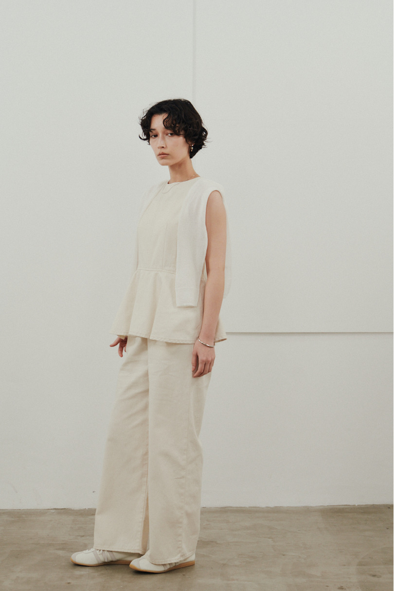 ペプラムデニムオールインワン 詳細画像 WHT 3