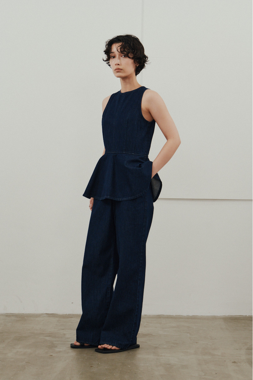 ペプラムデニムオールインワン 詳細画像 IDG 2