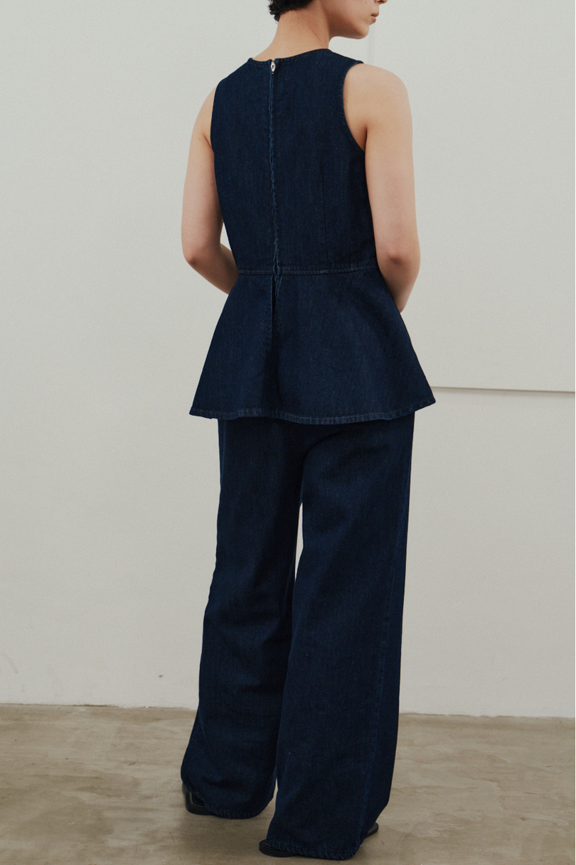 ペプラムデニムオールインワン 詳細画像 IDG 3