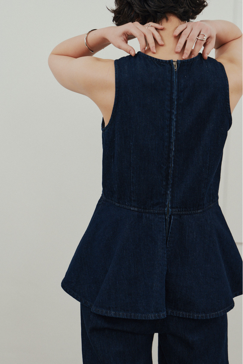 ペプラムデニムオールインワン 詳細画像 IDG 7