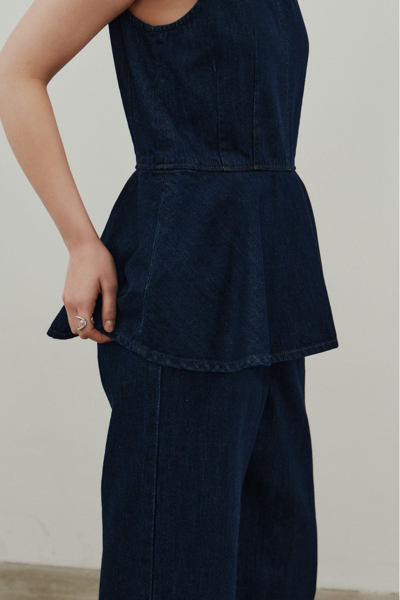 ペプラムデニムオールインワン 詳細画像 IDG 8