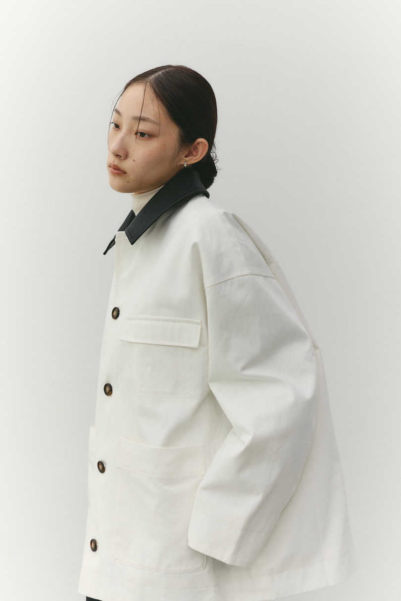 フェイクレザーカラーカバーオール 詳細画像 WHT 2