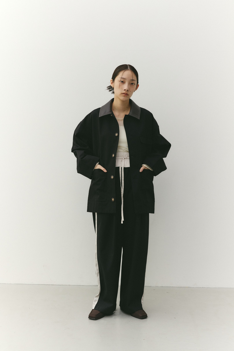 フェイクレザーカラーカバーオール 詳細画像 BLK 2