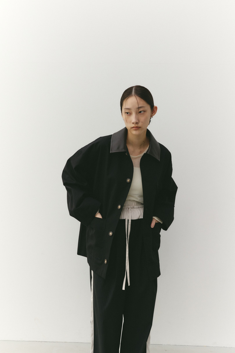 フェイクレザーカラーカバーオール 詳細画像 BLK 3