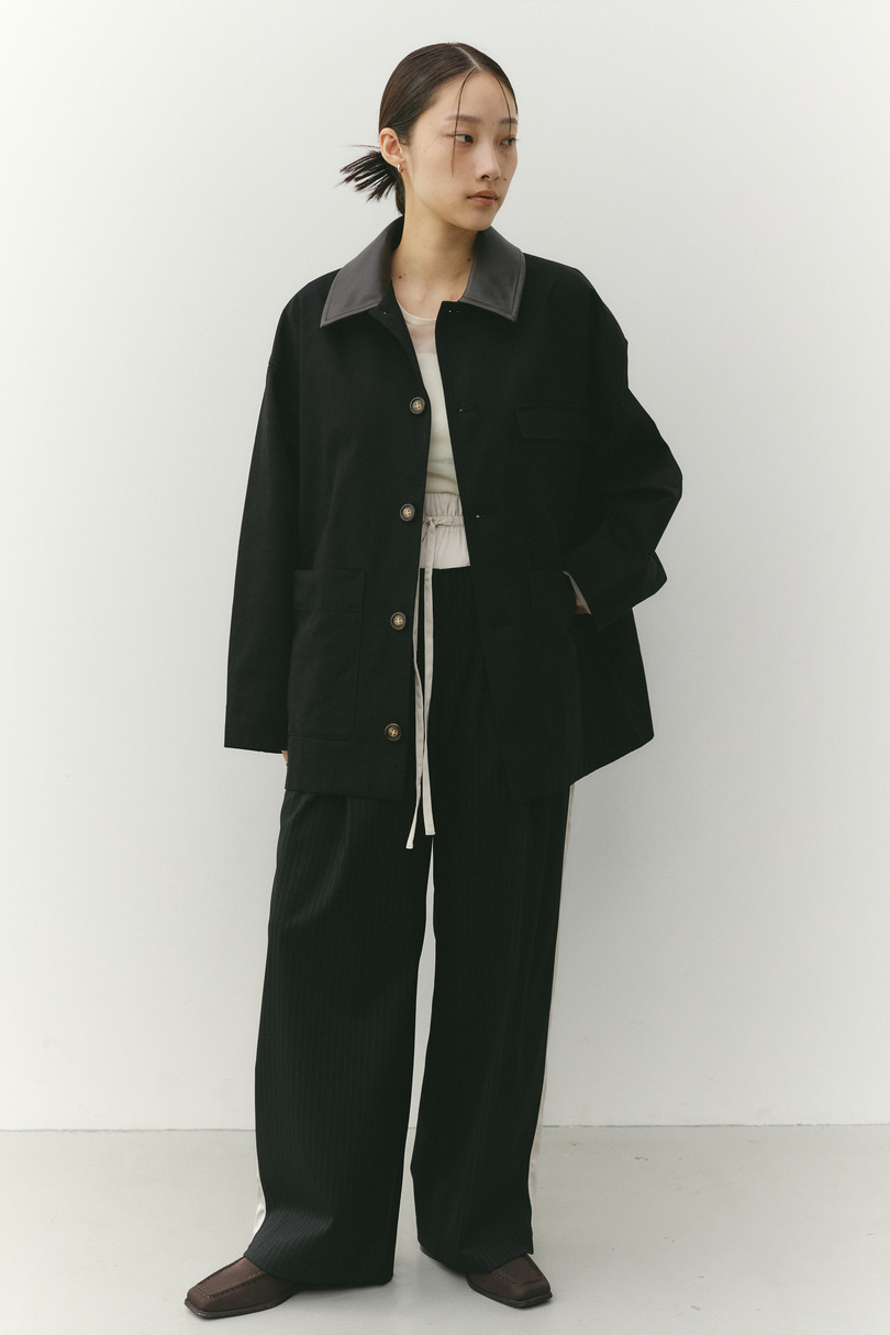 フェイクレザーカラーカバーオール 詳細画像 BLK 6