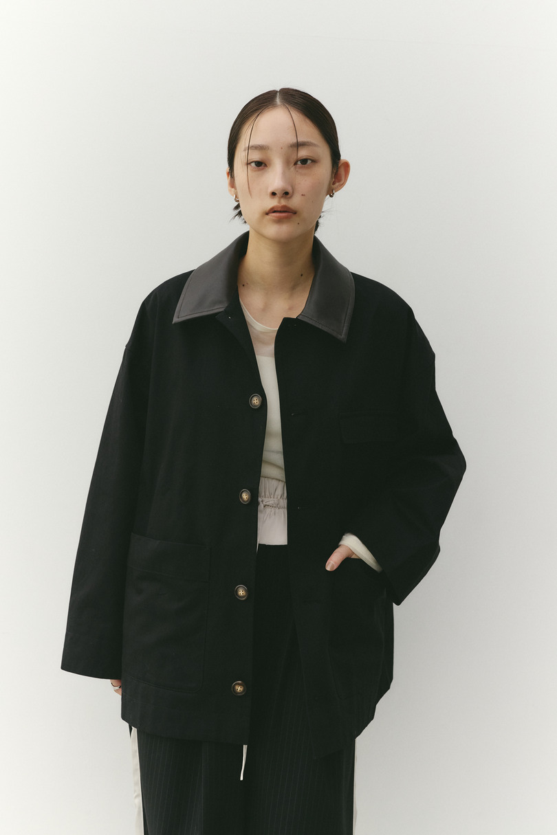 フェイクレザーカラーカバーオール 詳細画像 BLK 7