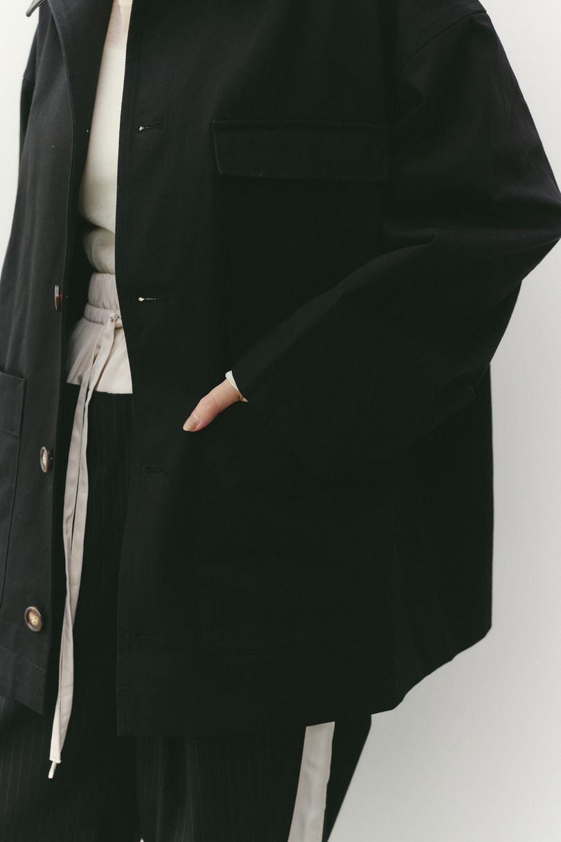 フェイクレザーカラーカバーオール 詳細画像 BLK 9