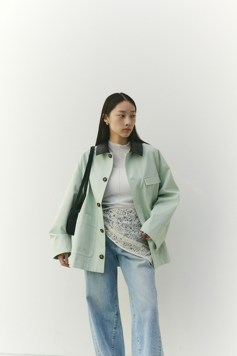 フェイクレザーカラーカバーオール 詳細画像 MINT 3