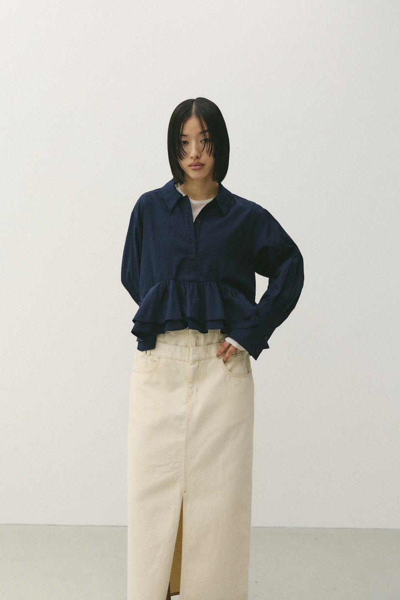 ヘムフリルシャツ 詳細画像 NVY 2