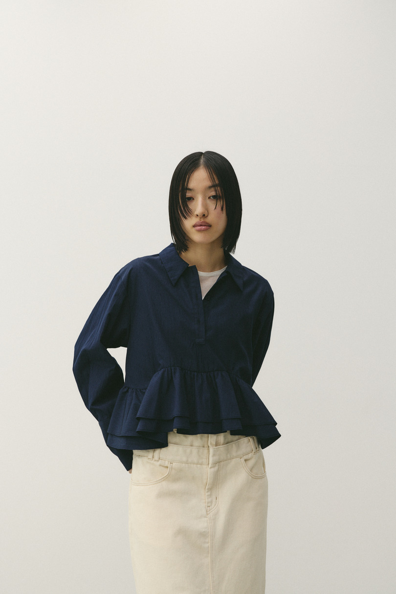 ヘムフリルシャツ 詳細画像 NVY 4