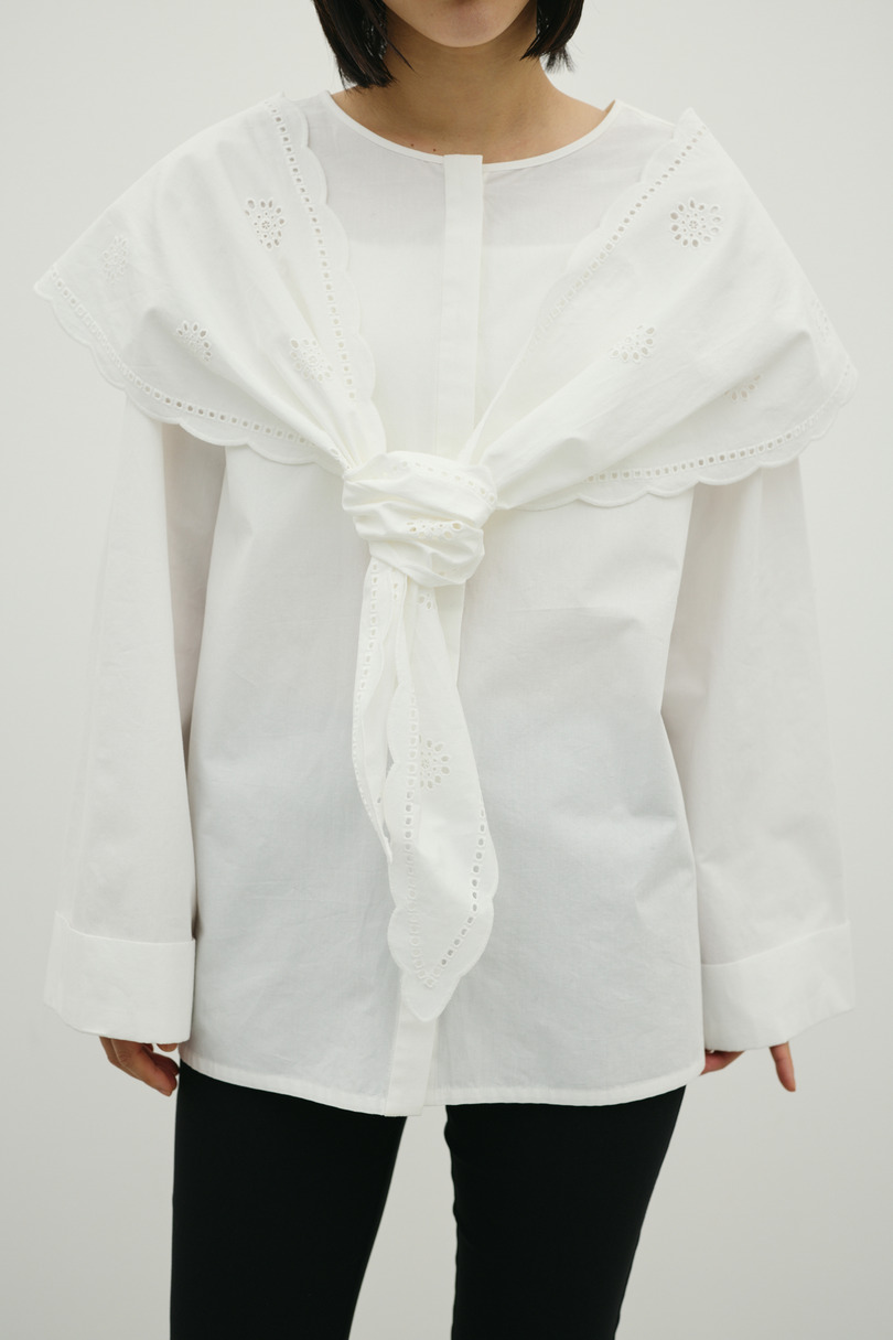 カットワークカラーブラウス 詳細画像 WHT 4