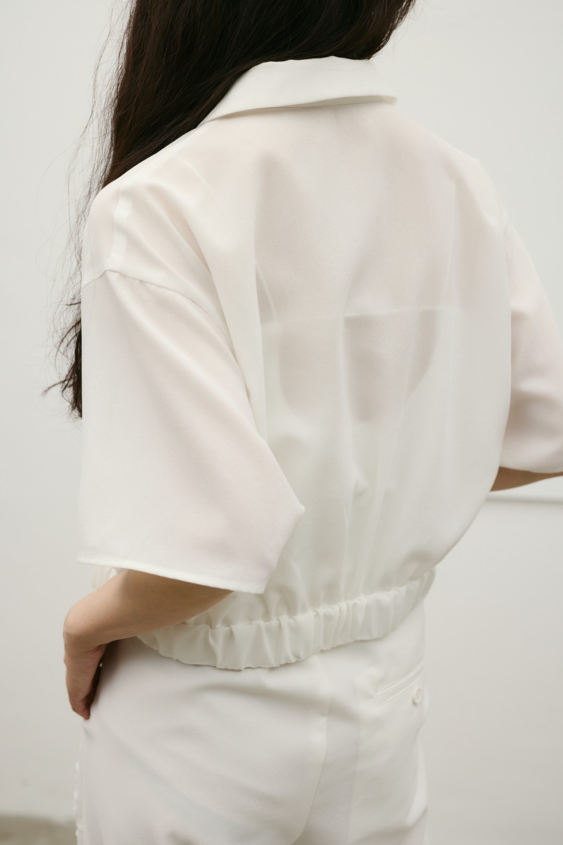 フラワーエンブロイダリージップシャツ 詳細画像 WHT 12