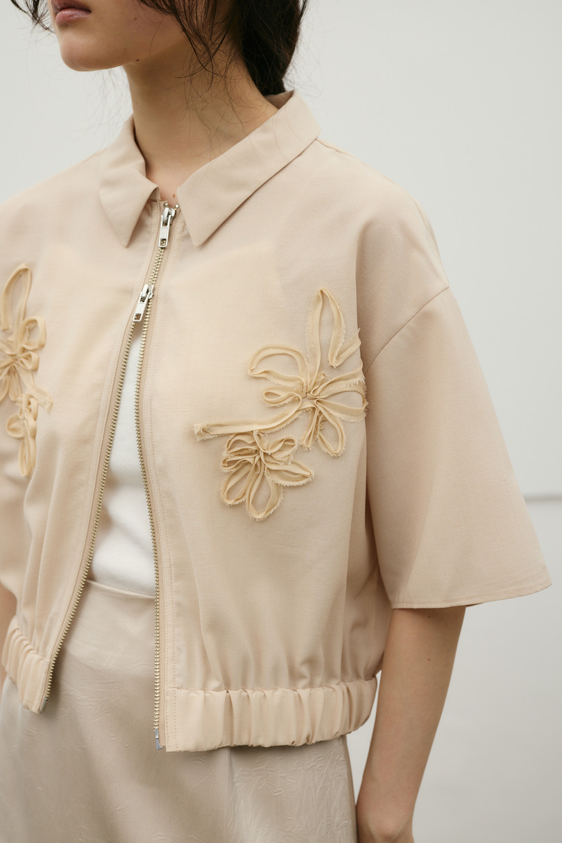 フラワーエンブロイダリージップシャツ 詳細画像 BEG 10