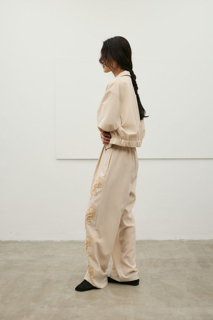 フラワーエンブロイダリージップシャツ 詳細画像 BEG 5