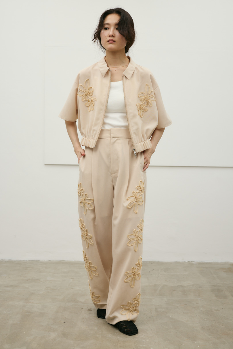 フラワーエンブロイダリージップシャツ 詳細画像 BEG 6