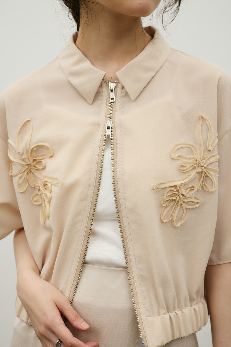 フラワーエンブロイダリージップシャツ 詳細画像 BEG 9