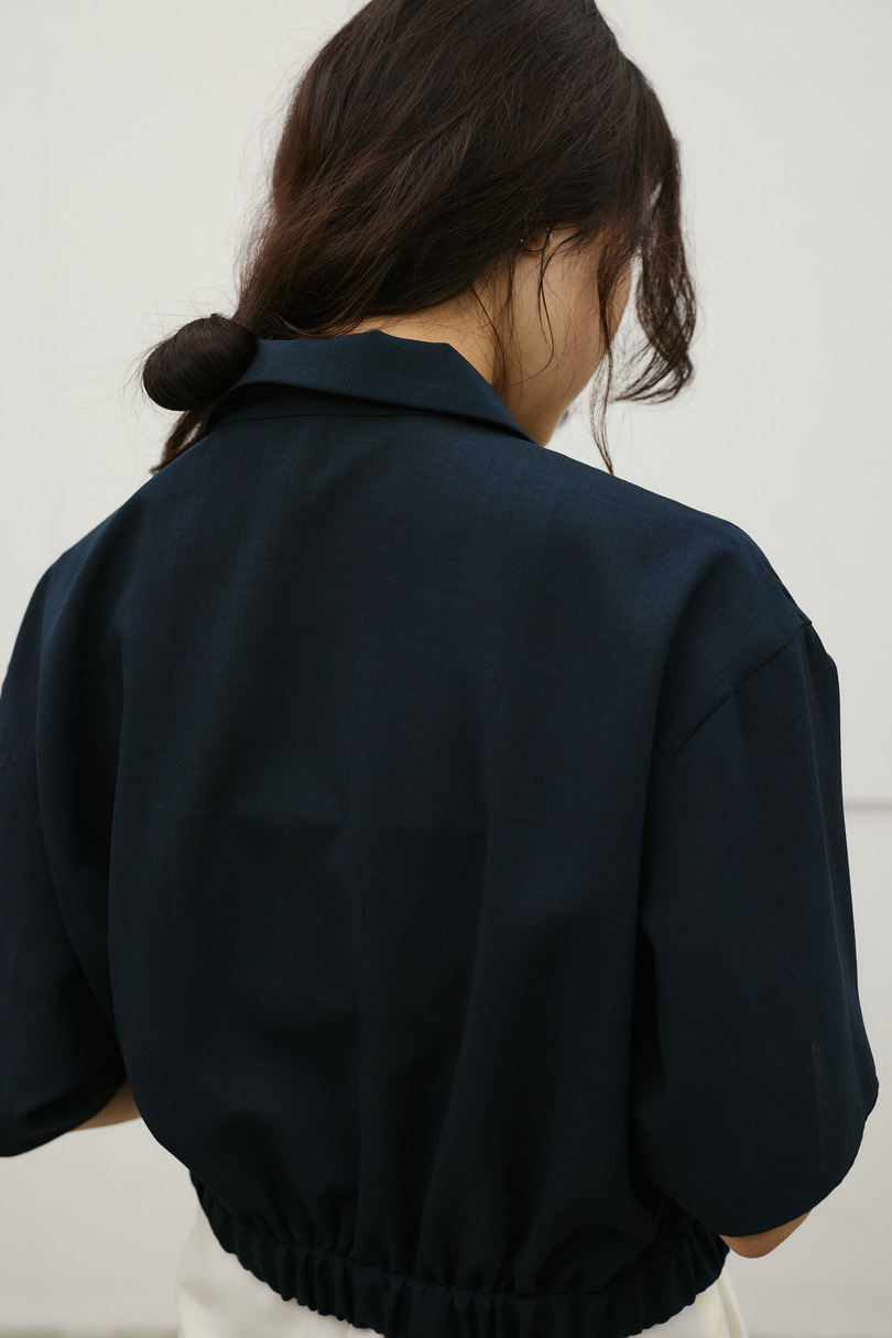 フラワーエンブロイダリージップシャツ 詳細画像 NVY 11